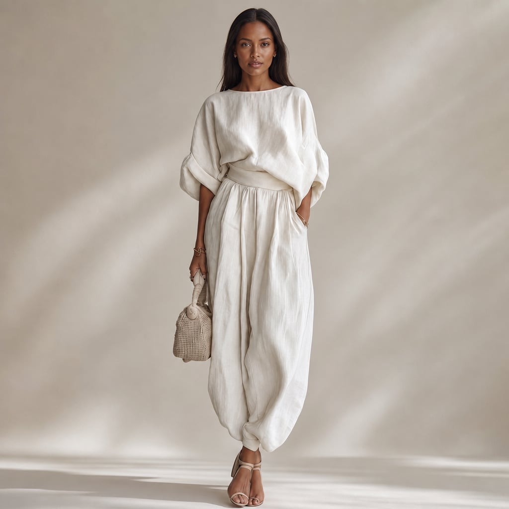 Linen Two Piece Set Women in White – Mampierimoda Premium Womenswear