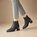 Comfortable And Warm Leather Boots Black – Product Photo