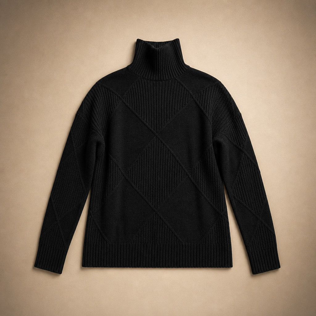 Lucy Knit Merino Sweater Midnight Black – Product Photo