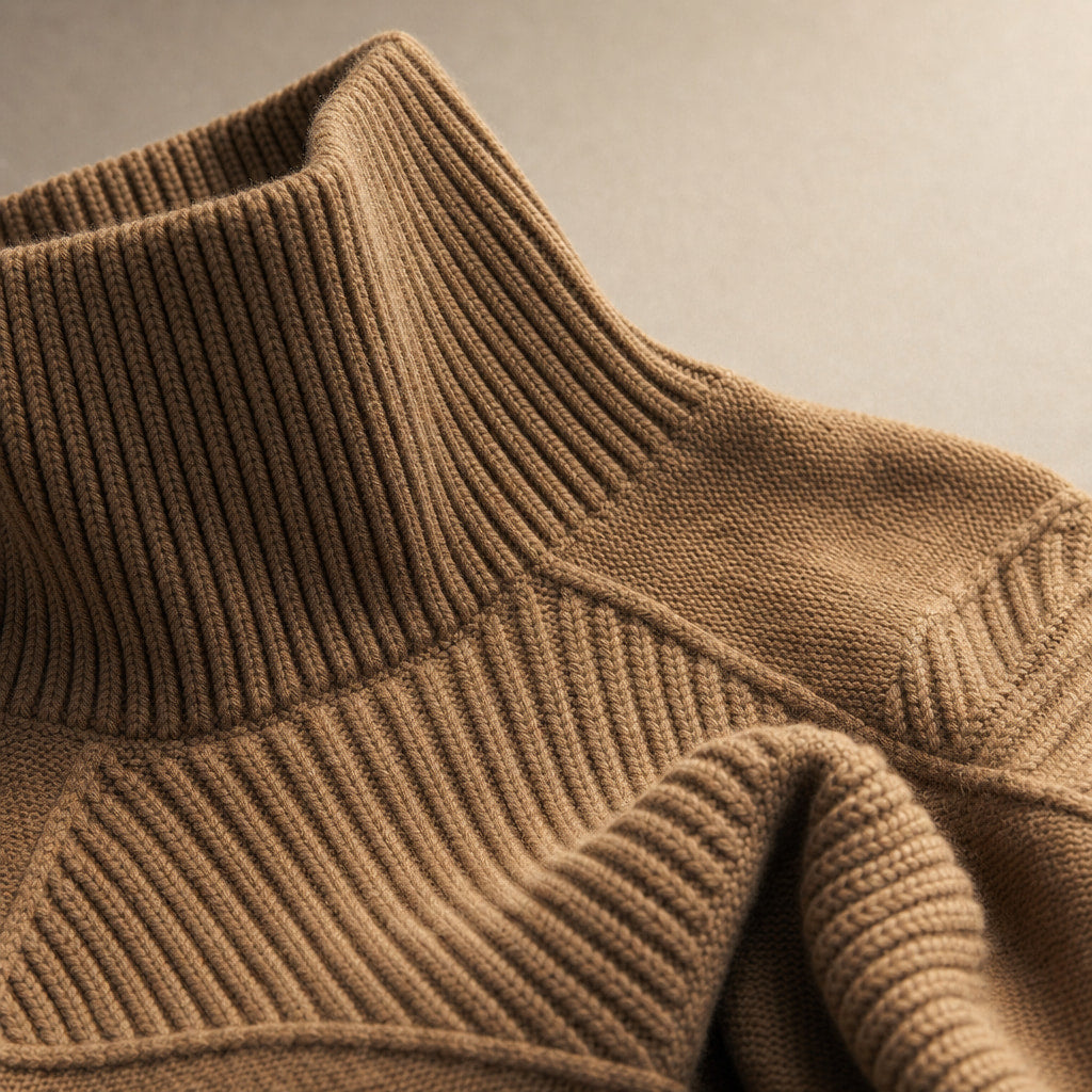 Lucy Knit Merino Sweater Mocha Brown – Fabric and Detail Close-Up