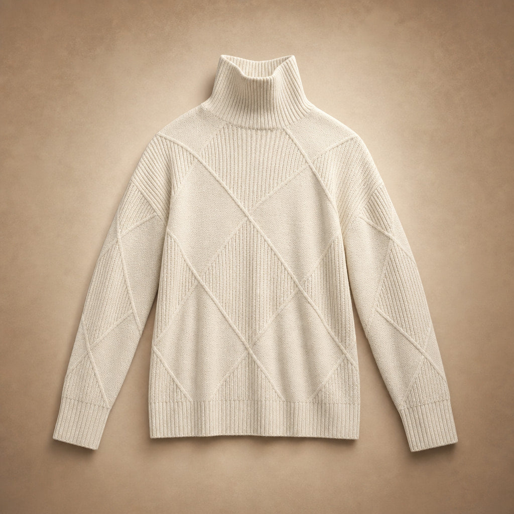 Lucy Knit Merino Sweater Pearl White – Product Photo