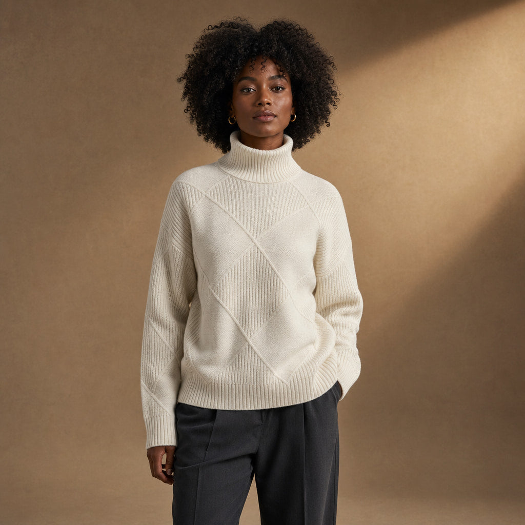 Lucy Knit Merino Sweater in Pearl White – Mampierimoda Premium Womenswear