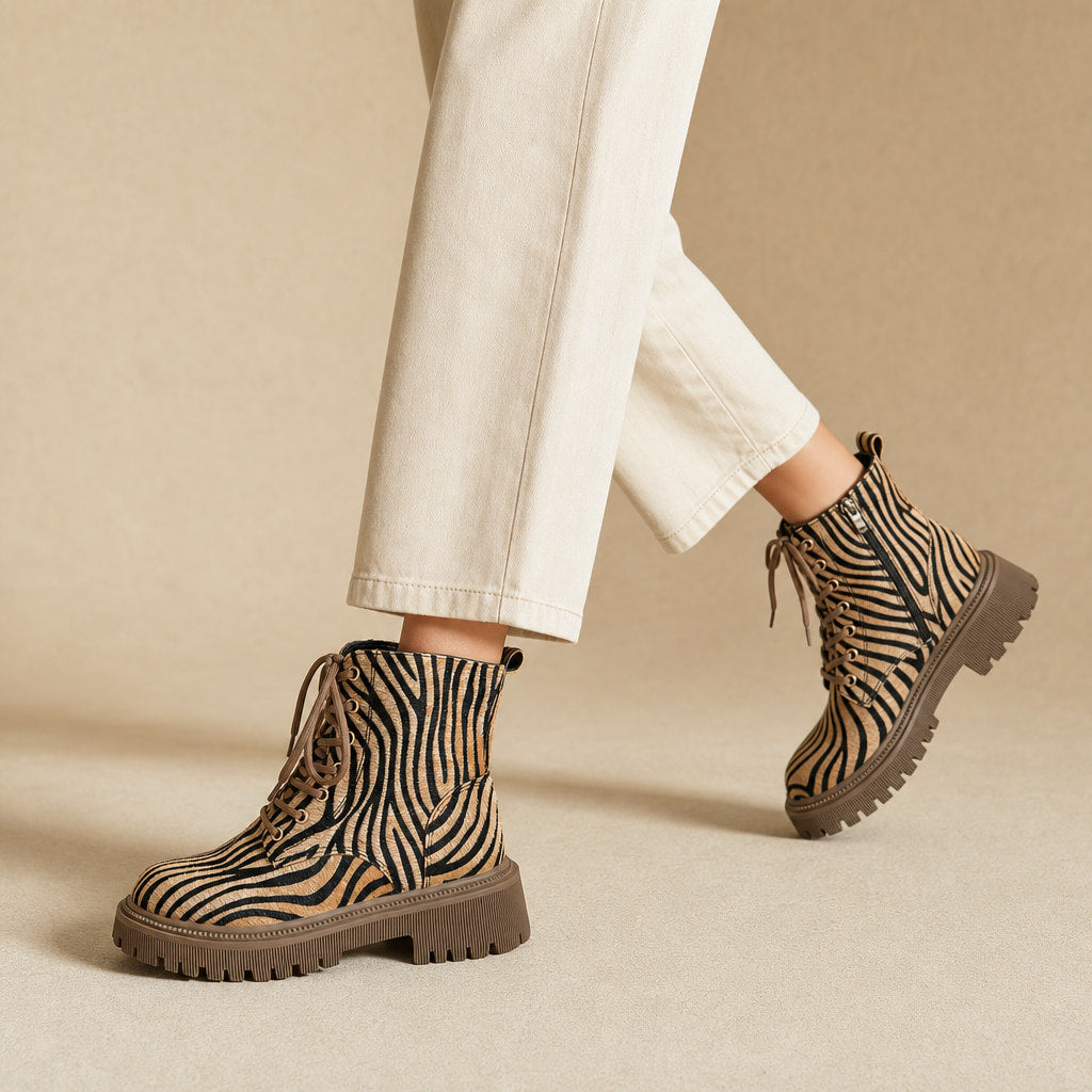 Comfortable And Warm Zebra Print Boots – Product Photo