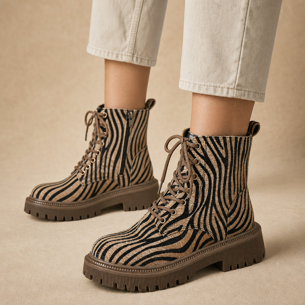 Comfortable And Warm Zebra Print Boots – Mampierimoda Premium Womenswear