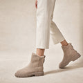 Plush And Warm Slip-On Winter Ankle Boots Beige – Product Photo