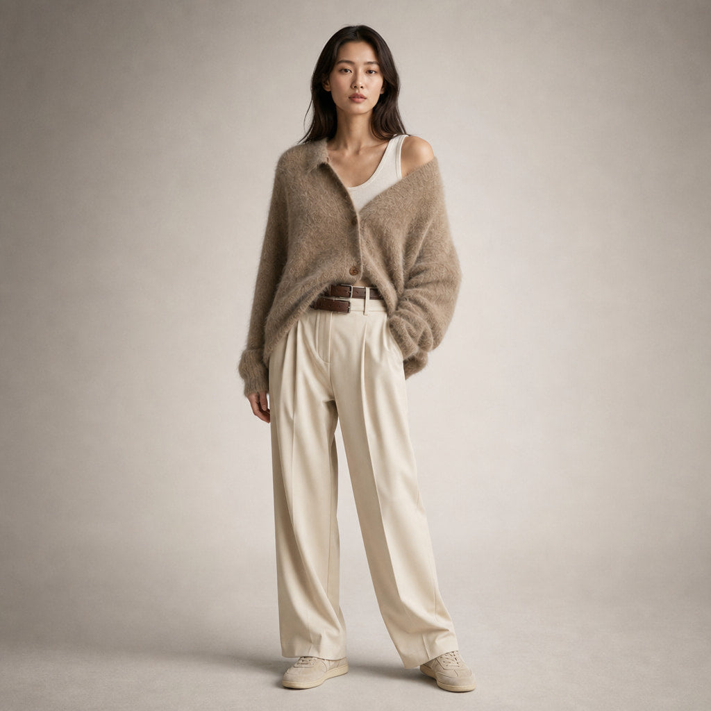 Luxurious Cardigan For Women Coffee – Full Look