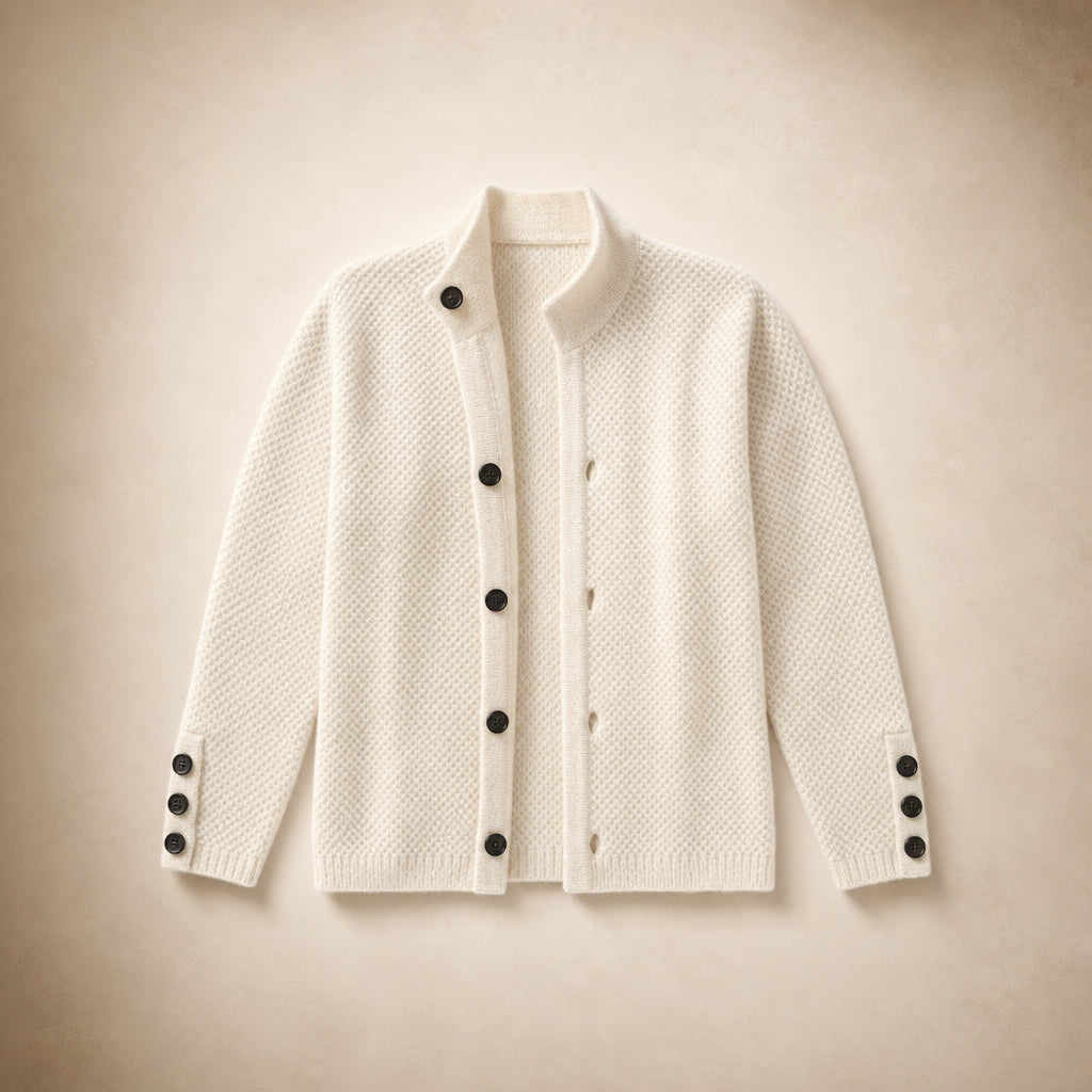 Luxurious Cosy Cardigan - Soft Knit Open-Front Sweater White – Product Photo