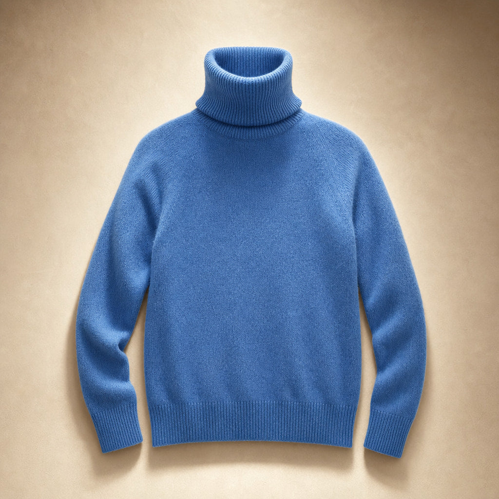 Luxurious Cozy Women's Cashmere Knit Sweater Blue – Product Photo