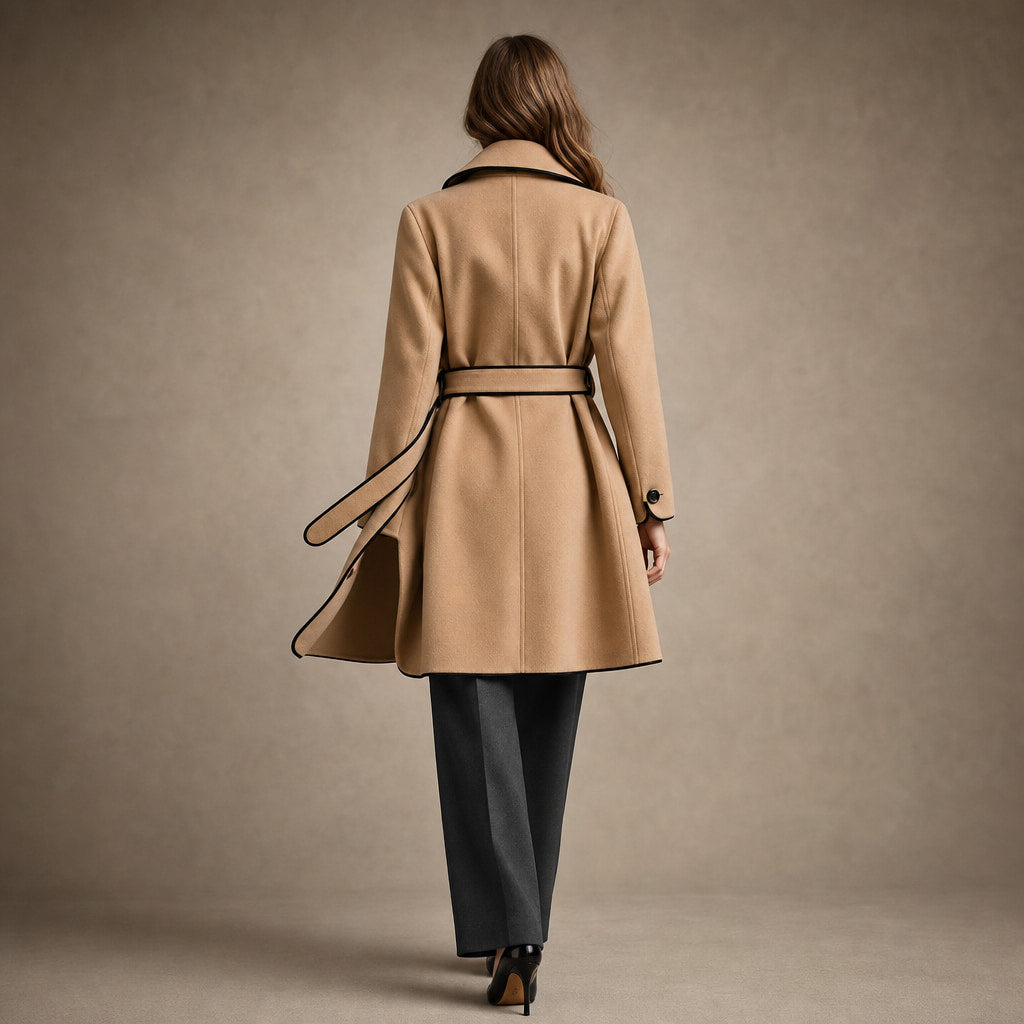 Madison Wool Coat Champagne Beige – Full Look