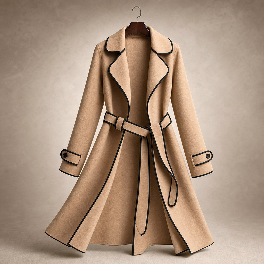 Madison Wool Coat Champagne Beige – Product Photo