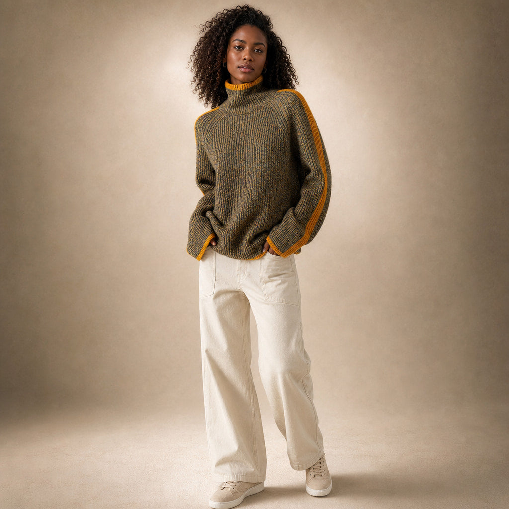 Martha Merino Knit Sweater – Side Angle View