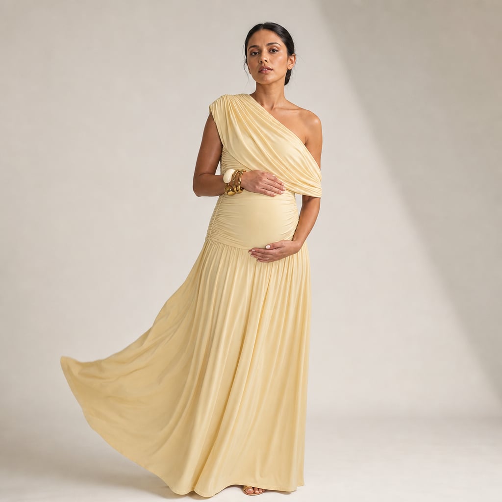 Maternity Maxi Dress Apricot – Product Photo