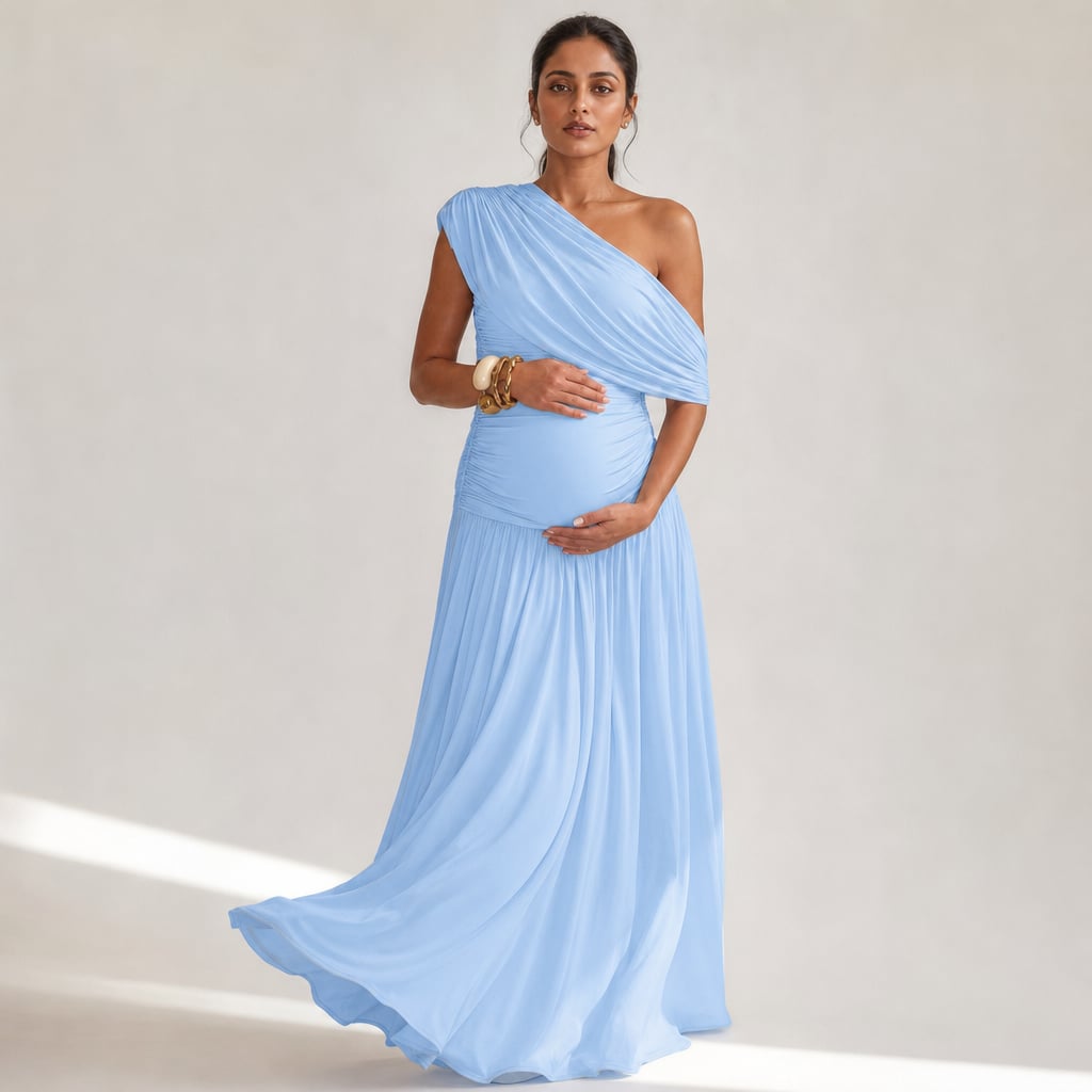 Maternity Maxi Dress Light Blue – Product Photo