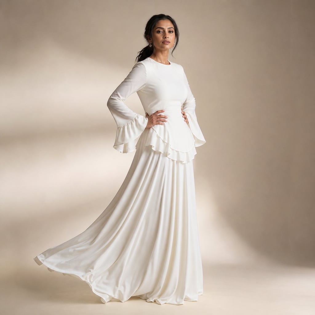 Maxi Dress White – Side Angle View