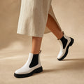 Comfortable And Warm Two-Tone Ankle Boots – Product Photo