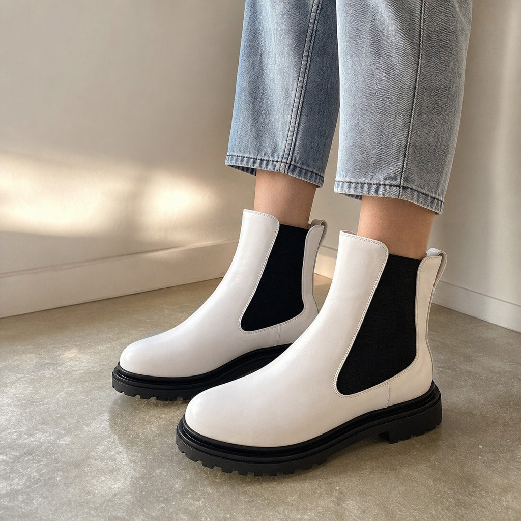 Comfortable And Warm Two-Tone Ankle Boots