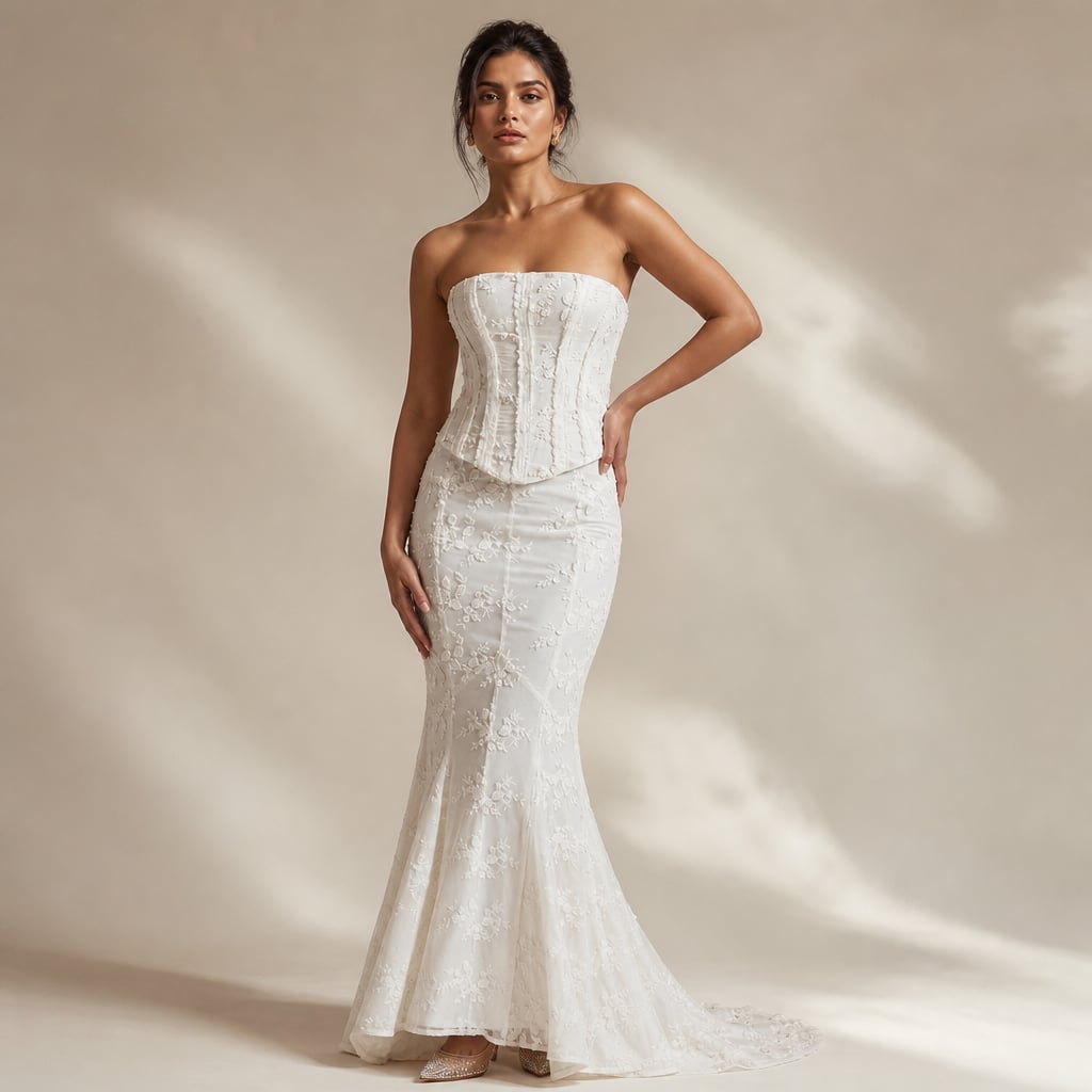 Mermaid Maxi Dress White – Full Look
