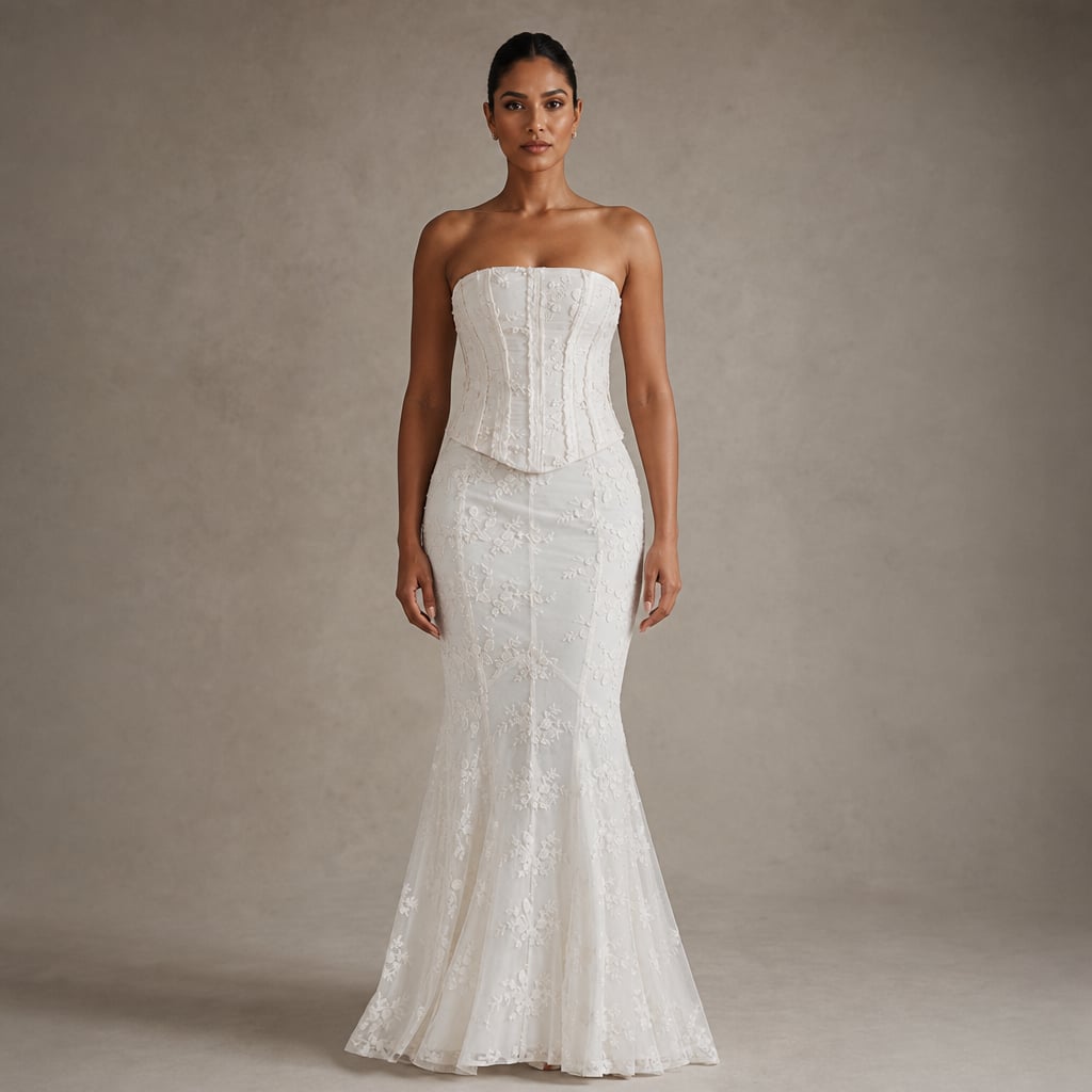 Mermaid Maxi Dress White – Product Photo