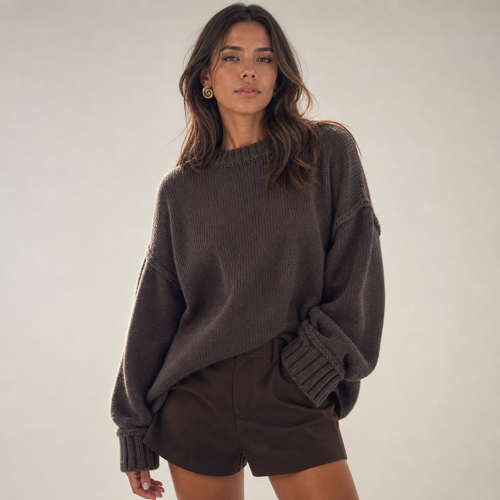 Nikova Knit Jumper Chocolate Chocolate – Side Angle View