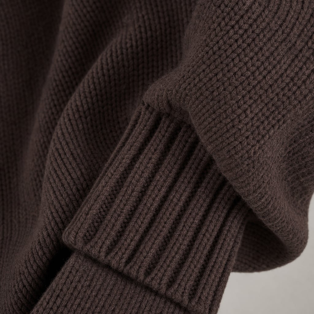 Nikova Knit Jumper Chocolate Chocolate – Fabric and Detail Close-Up
