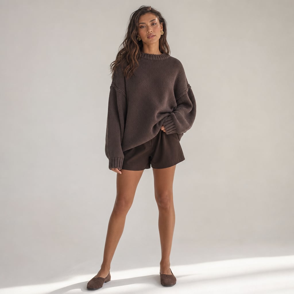 Nikova Knit Jumper Chocolate Chocolate – Full Look