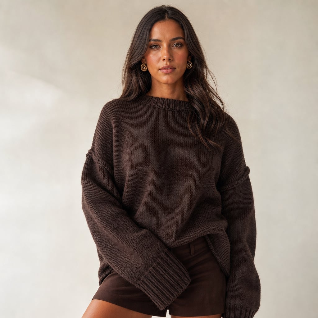 Nikova Knit Jumper Chocolate in Chocolate – Mampierimoda Premium Womenswear