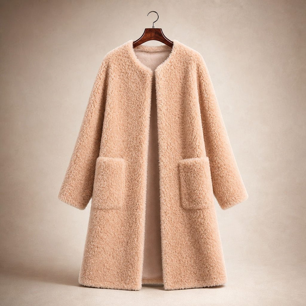 Olivia Couture Shearling Coat Blossom Pink – Product Photo