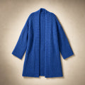 Oversized Split Knit Cardigan Blue – Product Photo
