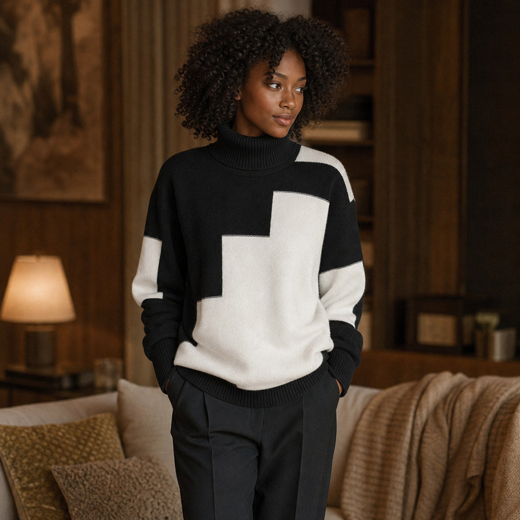 Paloma Knit Turtleneck White – Styled Editorial Shot