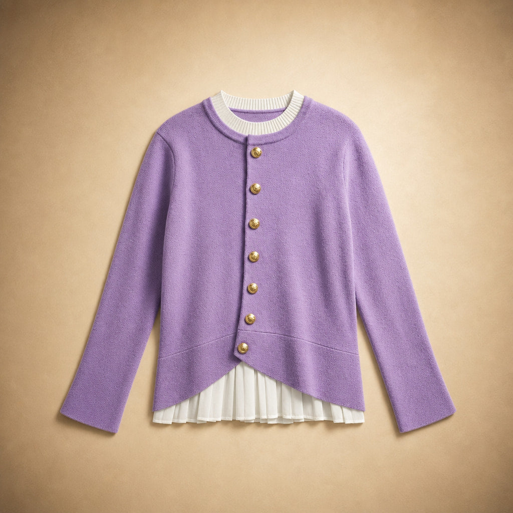 Pearl Couture Merino Wool Sweater Violet Purple – Product Photo