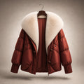 Scarlett Prestige Fur Short Coat Crimson Red – Product Photo