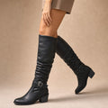 Relaxed And Stylish Slouchy Knee High Boots Black – Product Photo