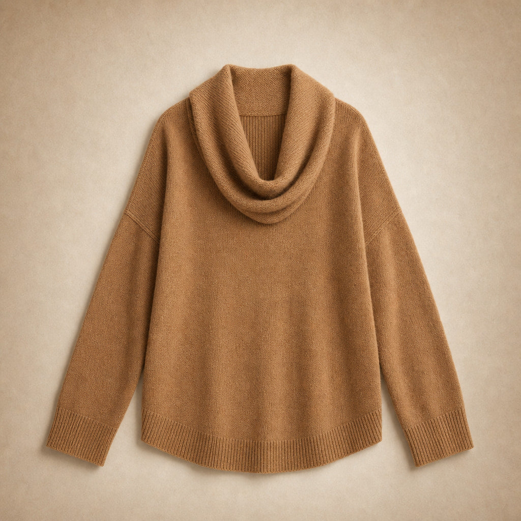 Sibylla Cowl Neck Sweater Brown – Product Photo