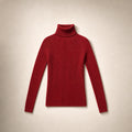 Slim Fit Long Sleeve Ribbed Turtleneck Sweater Red – Product Photo