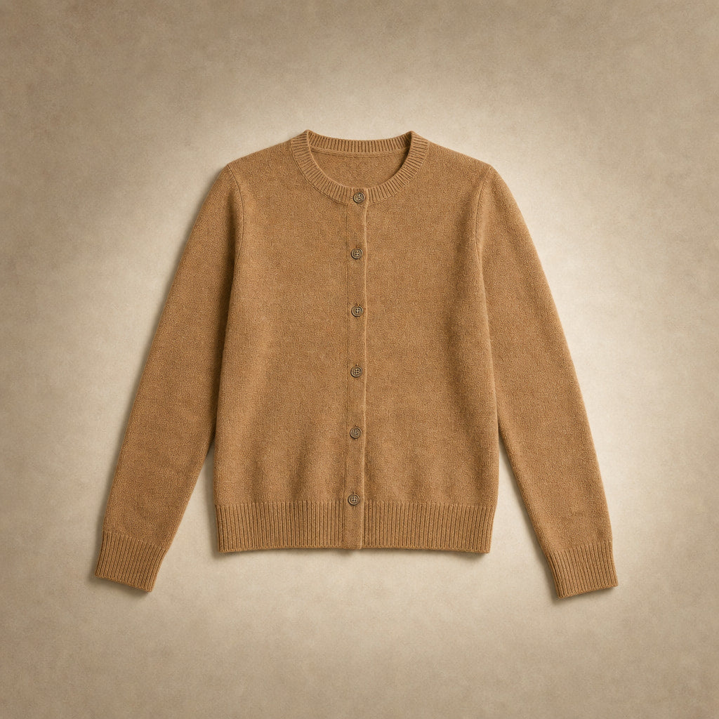Soft Button Cardigan Beige – Product Photo