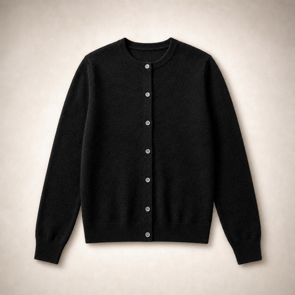 Soft Button Cardigan Black – Product Photo