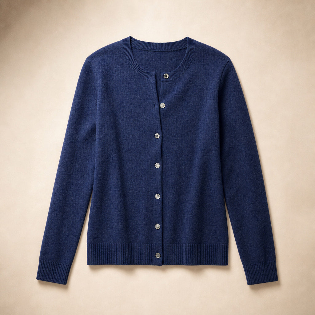 Soft Button Cardigan Navy Blue – Product Photo