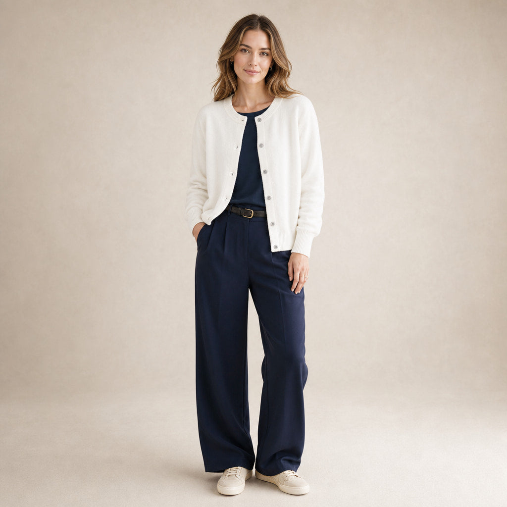 Soft Button Cardigan in White – Mampierimoda Premium Womenswear