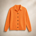 Soft Casual Women's Button-Up Knit Cardigan Orange – Product Photo
