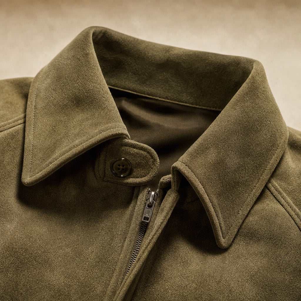 Stylish Cropped Zip-Up Women's Bomber Jacket Green – Fabric and Detail Close-Up