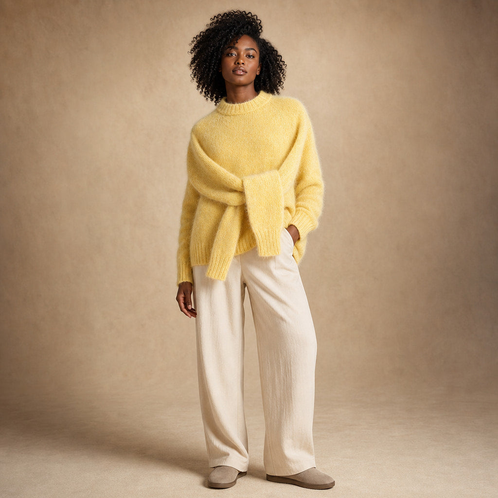 Tabitha-Jade Brushed Sweater Lemon Yellow – Full Look