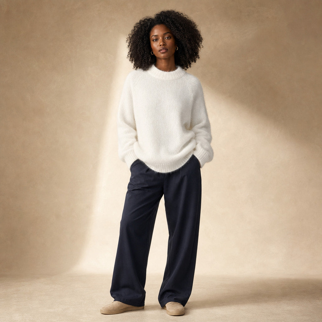 Tabitha-Jade Brushed Sweater in White – Mampierimoda Premium Womenswear