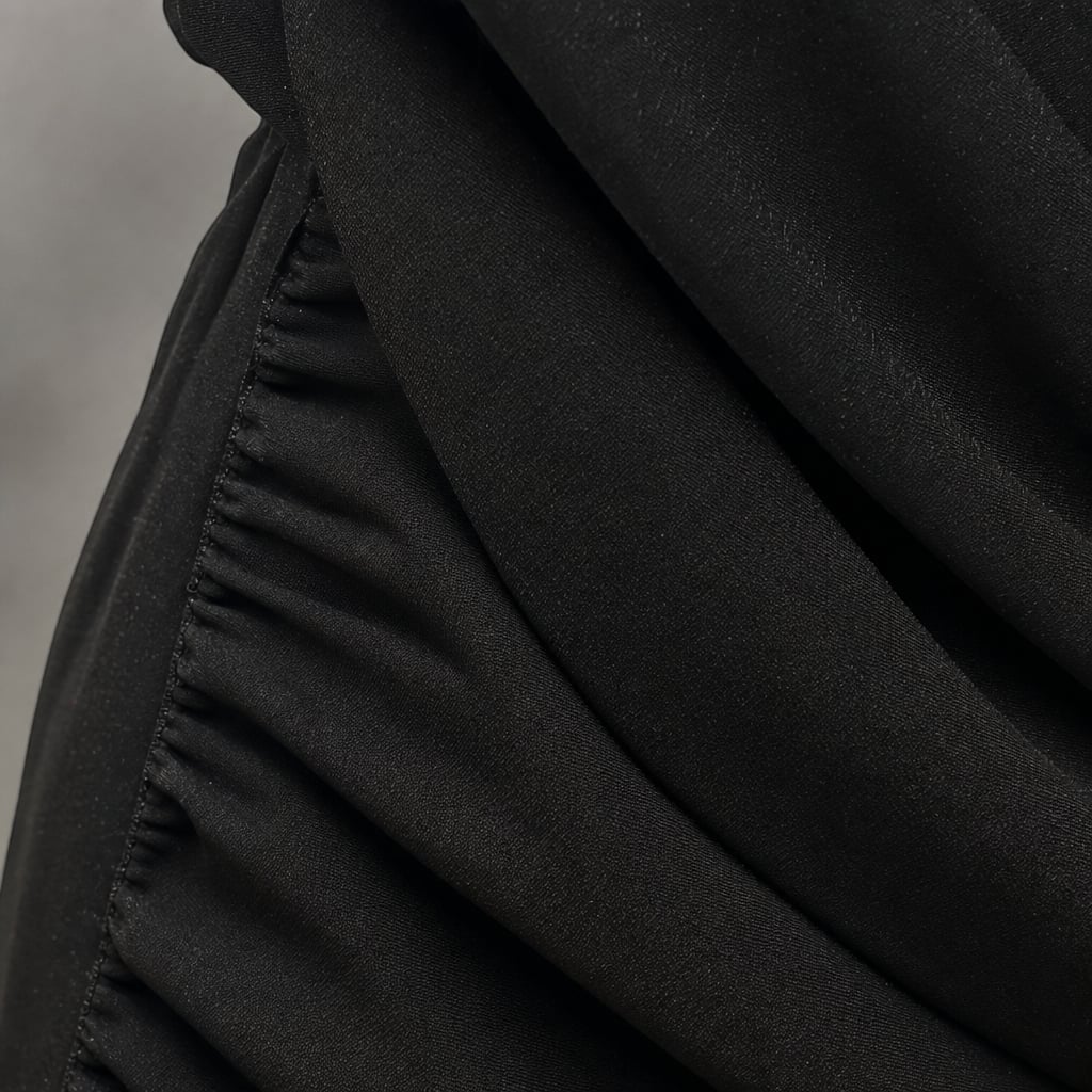 Tasi Set Black Black – Fabric and Detail Close-Up