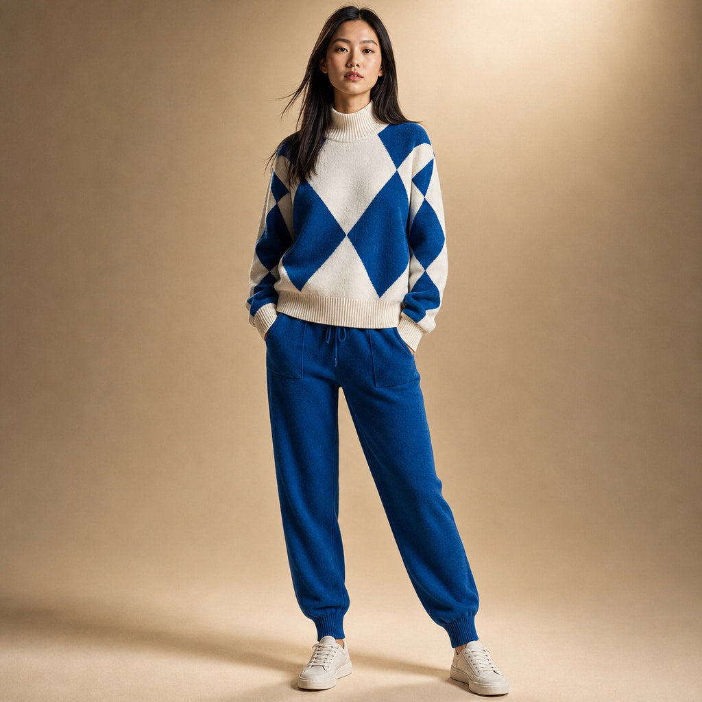 Vanessa Prestige Virgin Wool Set in Cobalt Blue – Mampierimoda Premium Womenswear