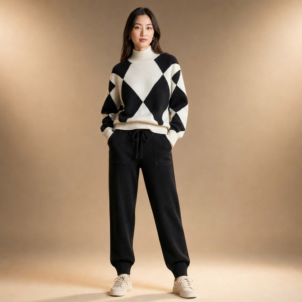 Vanessa Prestige Virgin Wool Set in Midnight Black – Mampierimoda Premium Womenswear
