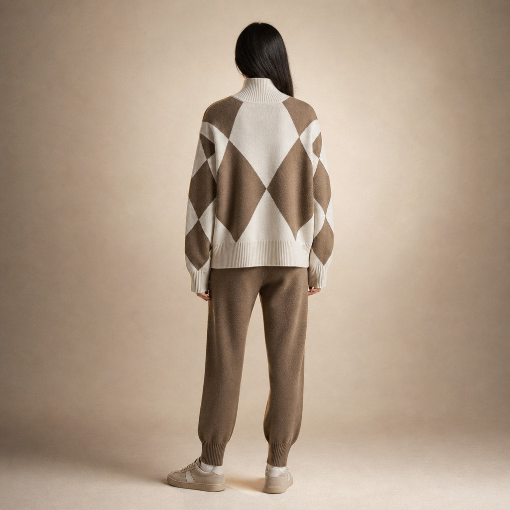 Vanessa Prestige Virgin Wool Set Mocha Brown – Full Look