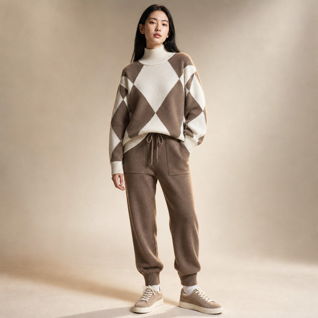 Vanessa Prestige Virgin Wool Set Mocha Brown – Product Photo