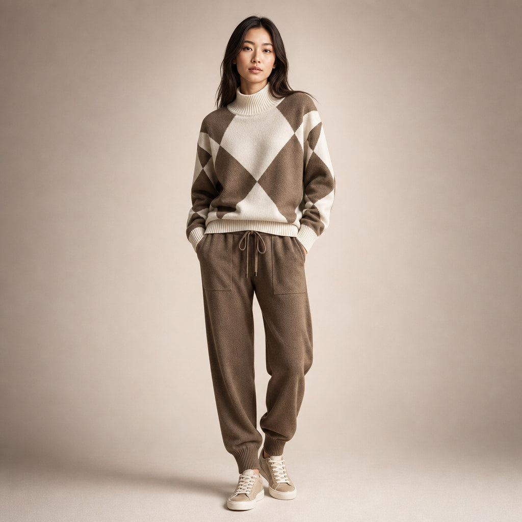 Vanessa Prestige Virgin Wool Set in Mocha Brown – Mampierimoda Premium Womenswear