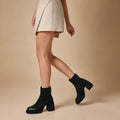 Comfortable And Warm Bold Leather Boots Black – Product Photo