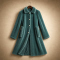 Victoria Couture Shearling Coat Mint Green – Product Photo
